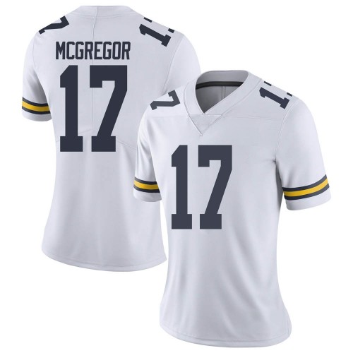 Braiden McGregor Michigan Wolverines Women's NCAA #17 White Limited Brand Jordan College Stitched Football Jersey HKO6654PP
